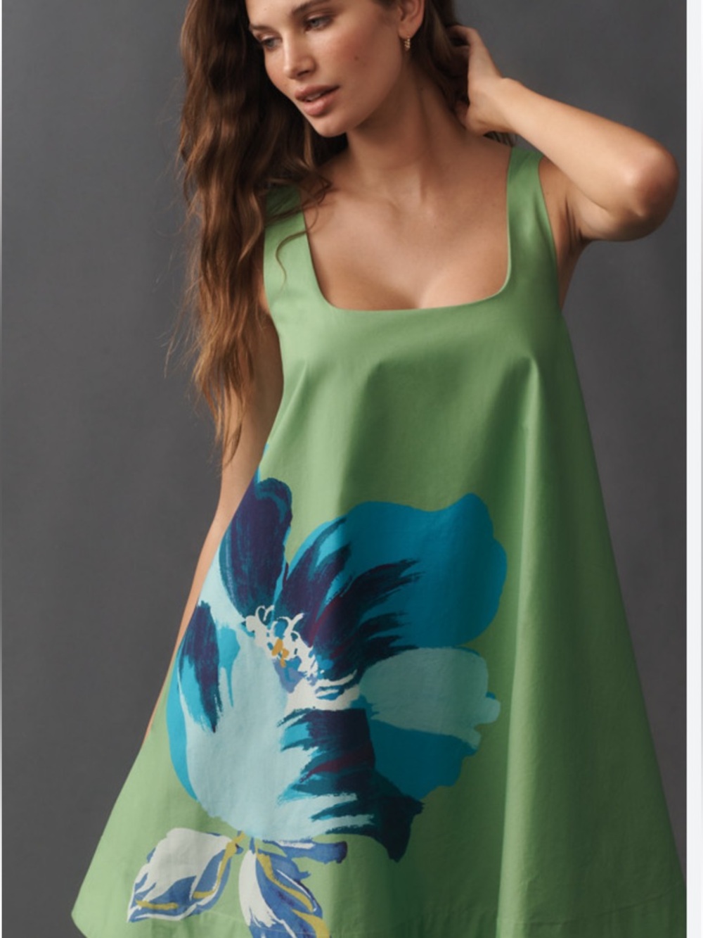 NWT  retail $148 size S #AnthropologieMaeve Keiko vibrant green Mini dress. - Picture 2 of 6